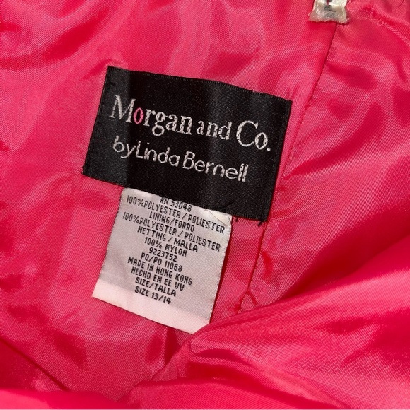 Vintage Morgan & Co Babydoll Strapless Prom Gown Women’s 8/10 Hot Pink Y2K - Picture 7 of 14